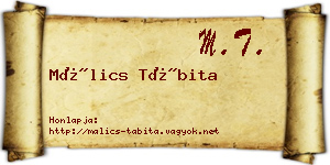 Málics Tábita névjegykártya